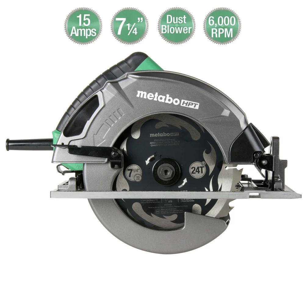 Metabo HPT 7-1/4-Inch Circular Saw Kit | 6,000 Rpm, 15-Amp Motor